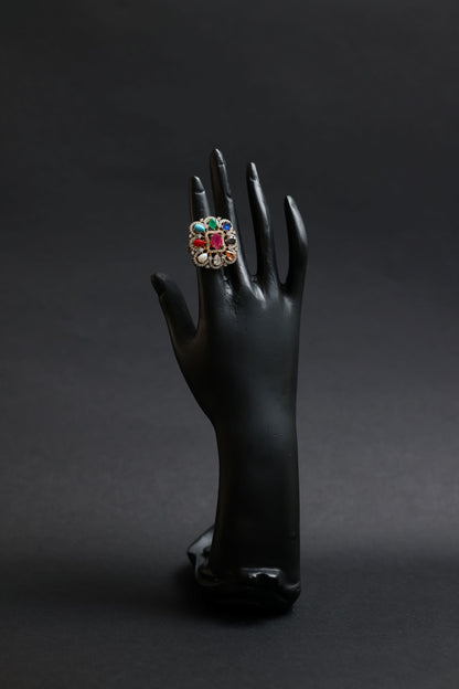 Navratna Royale Heritage Polki Statement Ring