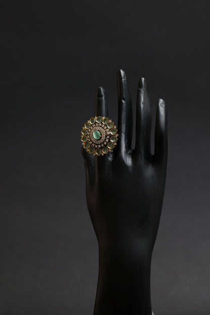 Emerald Blossom Royale Heritage Statement Ring