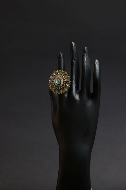 Emerald Blossom Royale Heritage Statement Ring