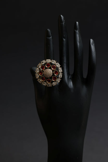 Ruby Royale Blossom Diamond Statement Ring