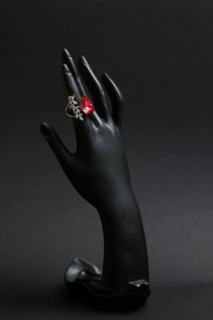 Crimson Tear Solitaire Diamond Luxe Ring