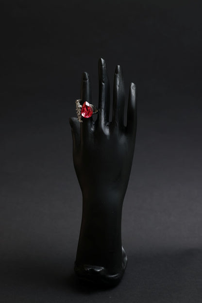 Crimson Tear Solitaire Diamond Luxe Ring