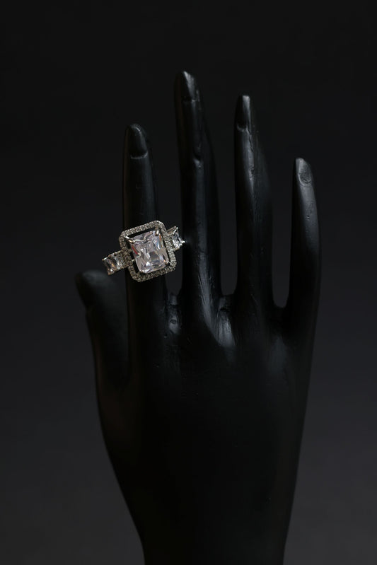 Crystal Prism Square-Cut Solitaire Luxe Ring