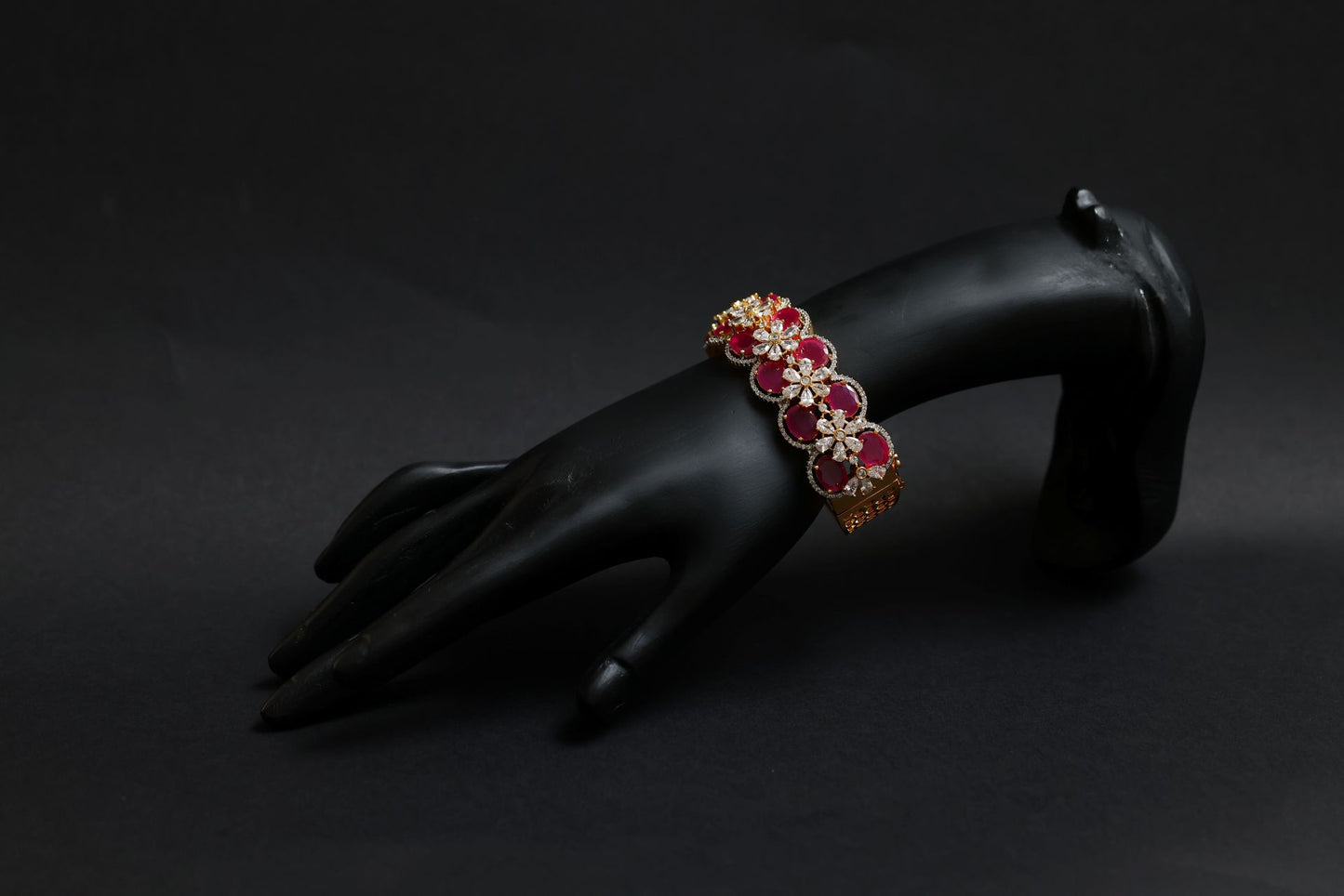 celestia rouge floral cz luxury kada