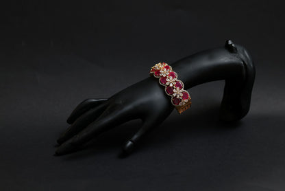 Celestia Rouge Floral CZ Luxury Kada