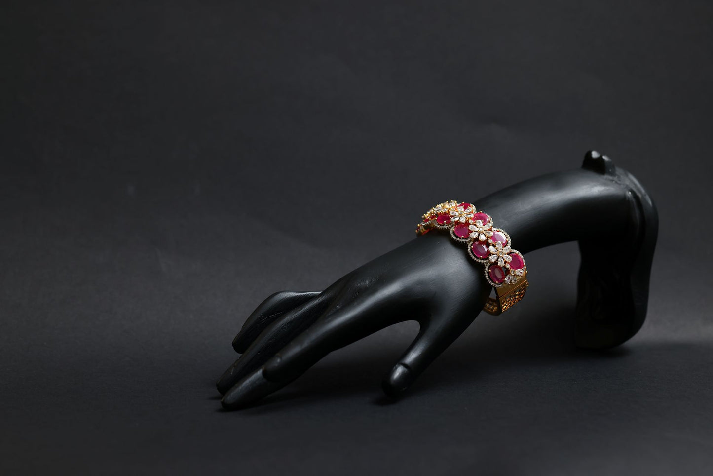 celestia rouge floral cz luxury kada