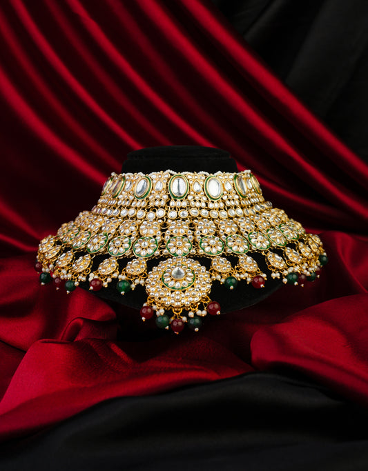 Aaradhya Gulmohar Bridal Choker Set