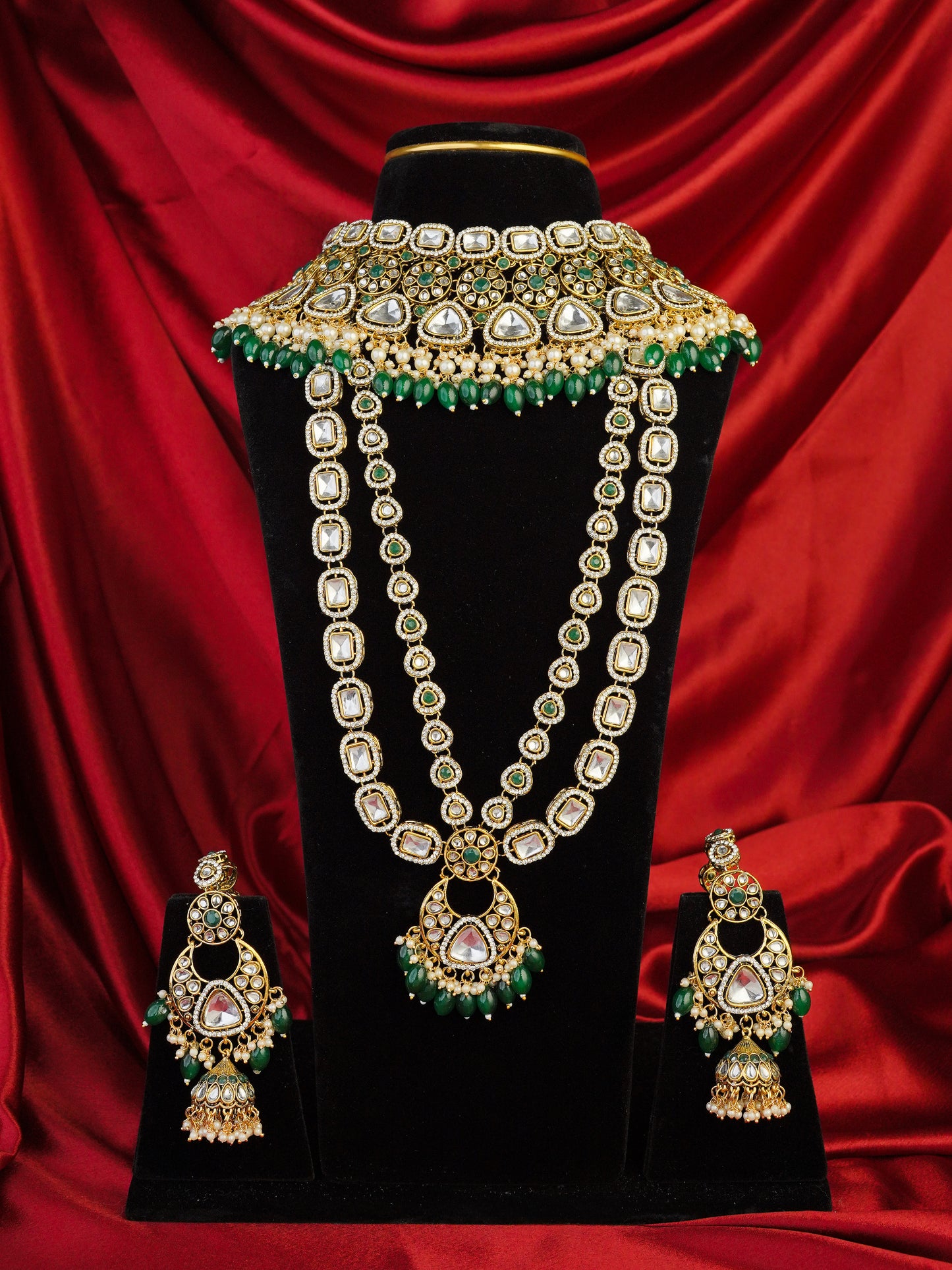 noor-e-zamrud bridal kundan choker & haar set
