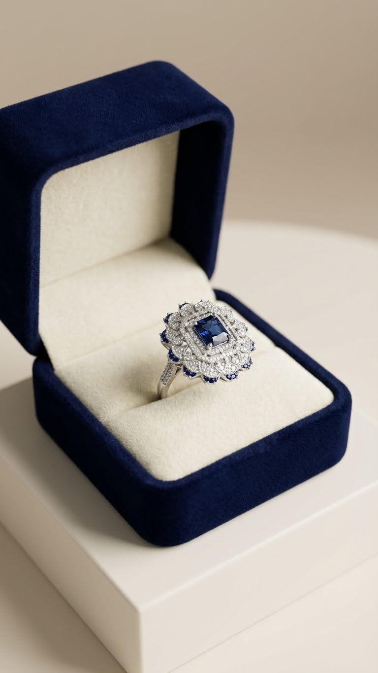 sapphire royale cz statement ring