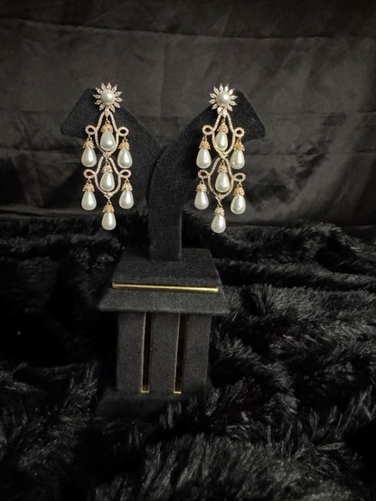 Golden Veil Jhumka Set