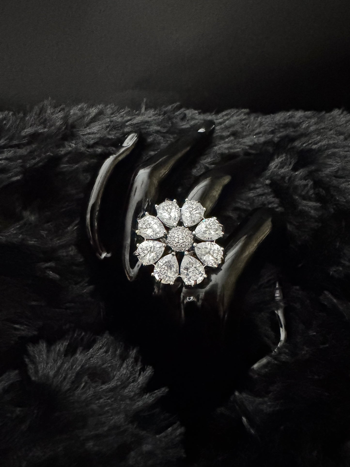 regal radiance floral statement ring