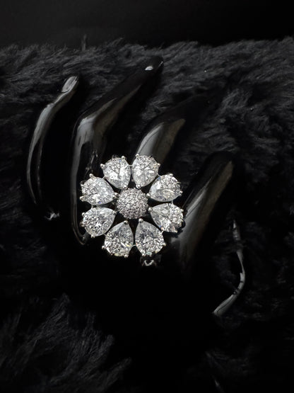 Regal Radiance Floral Statement Ring
