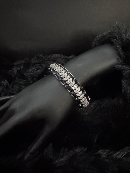 Midnight Elegance Dual-Band CZ Bracelet