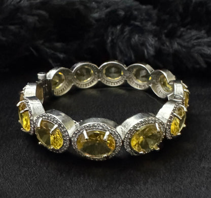 Silver Aurora Oval Halo Bracelet