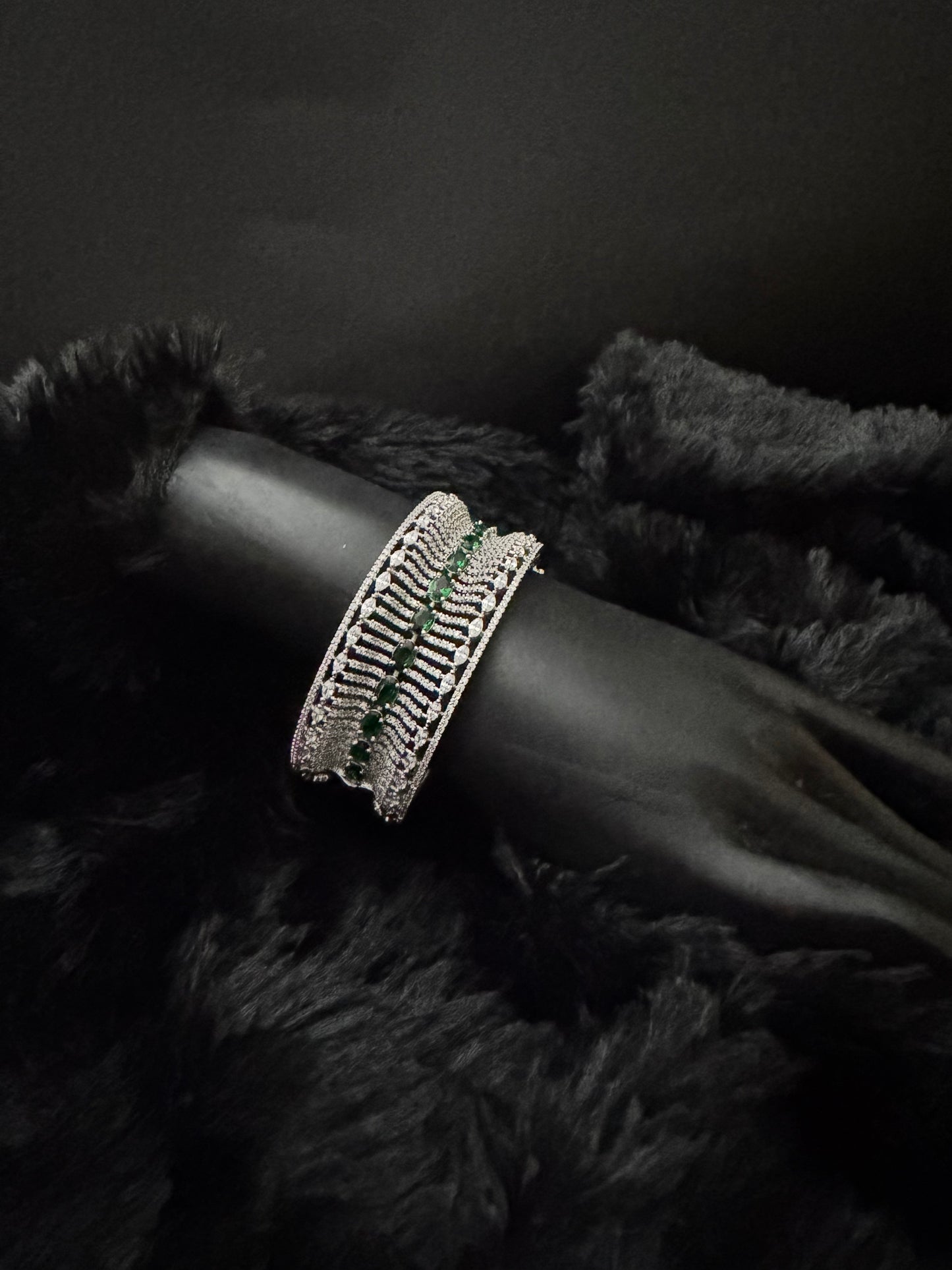 emerald crown radiant cuff bracelet