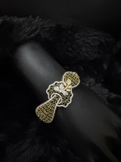 Emerald Majesty Floral Monarch Bracelet