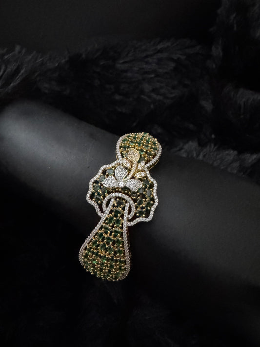 Emerald Majesty Floral Monarch Bracelet