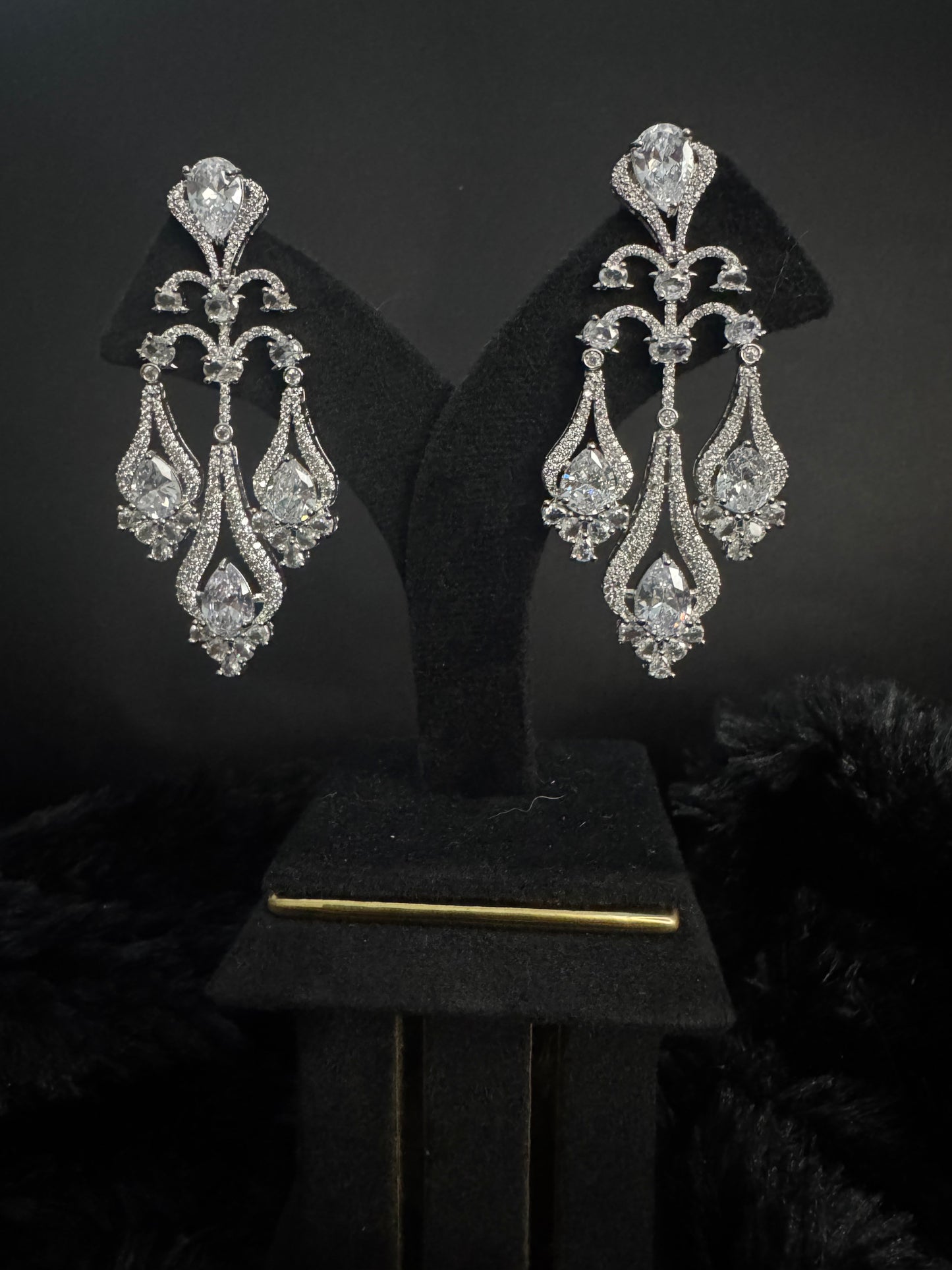 crystal fleur majestic chandelier earrings