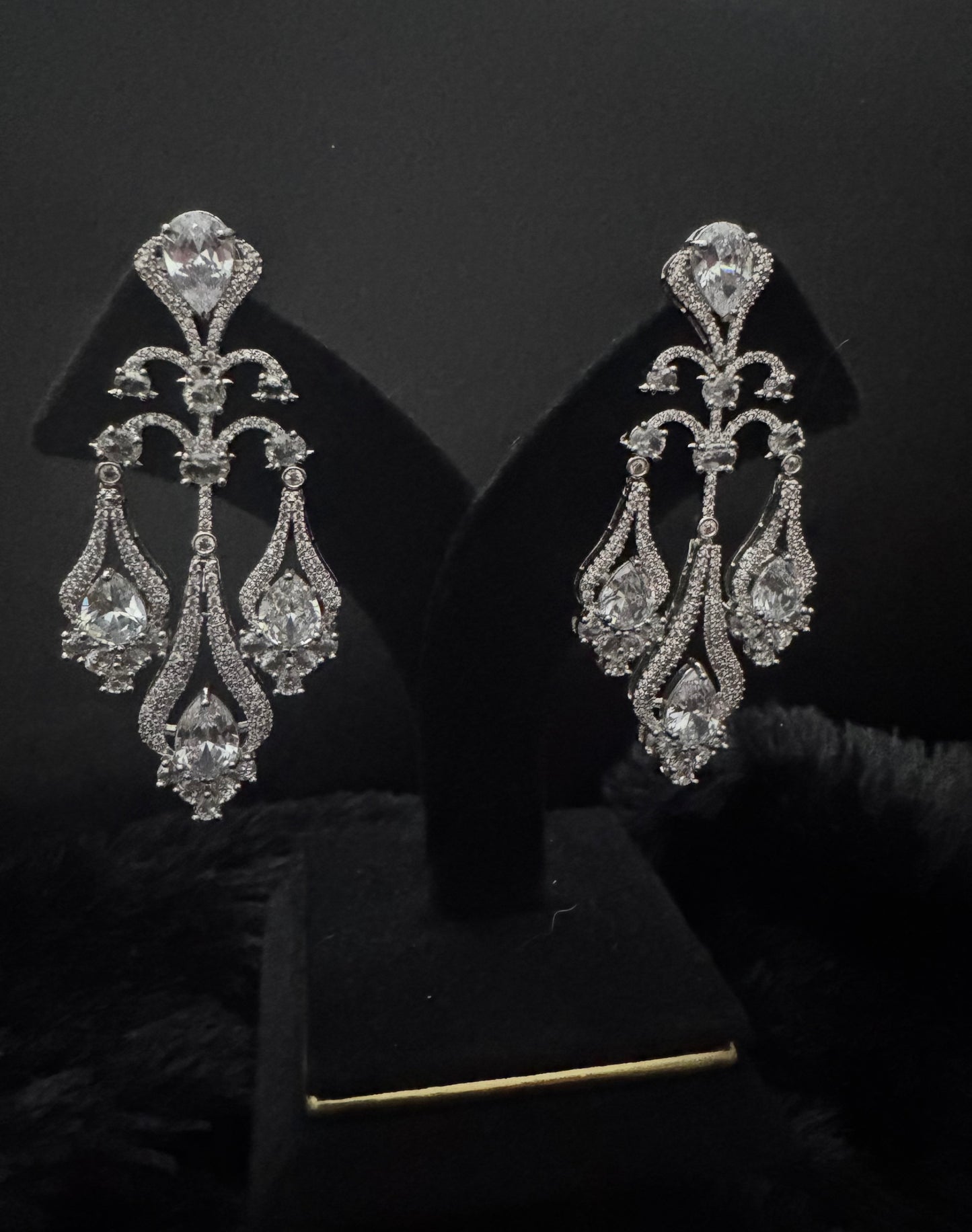 crystal fleur majestic chandelier earrings