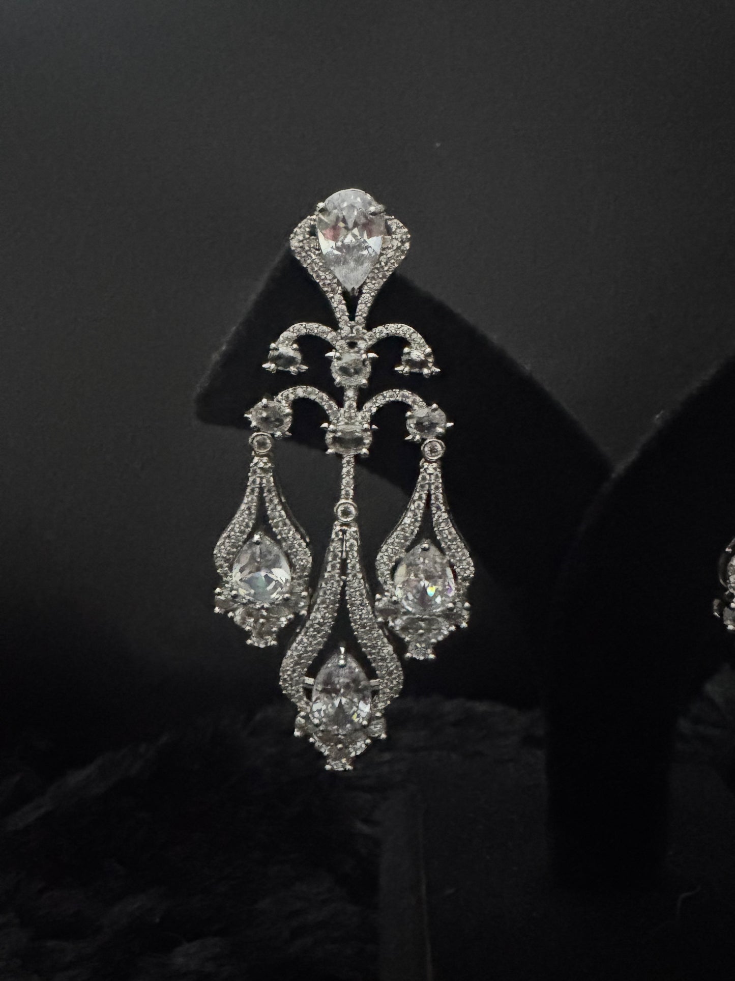crystal fleur majestic chandelier earrings