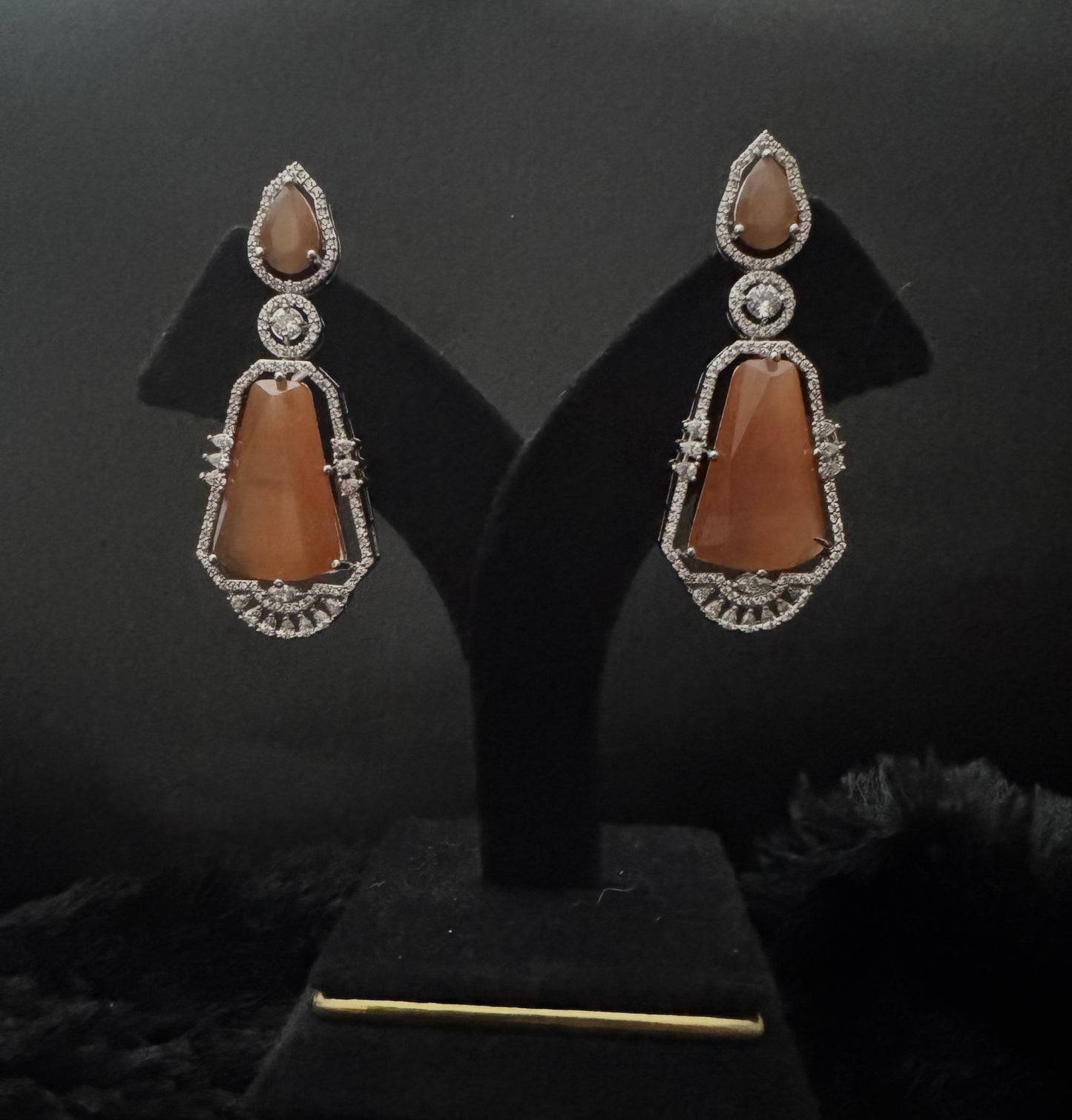 amber royale statement drop earrings