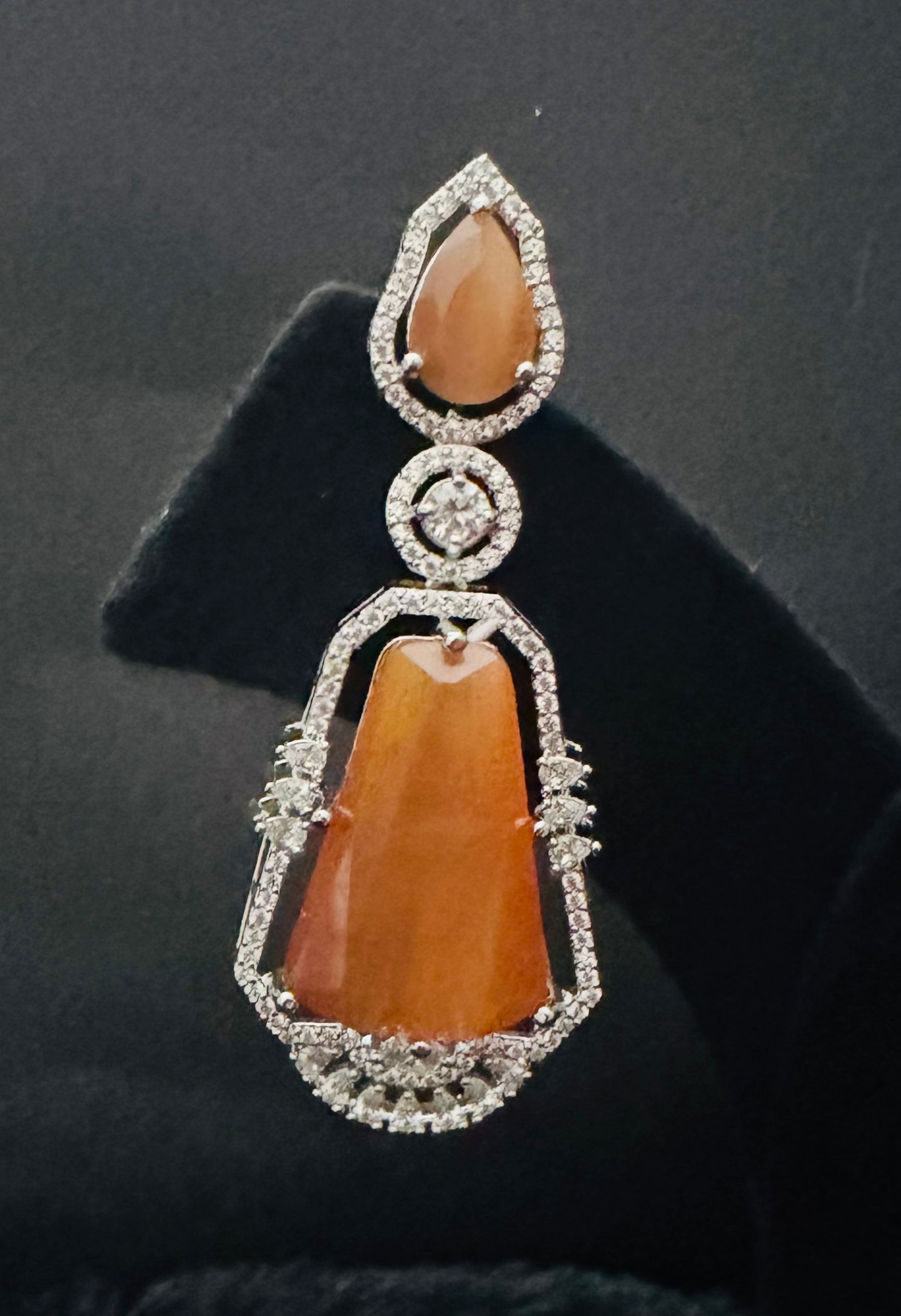 amber royale statement drop earrings