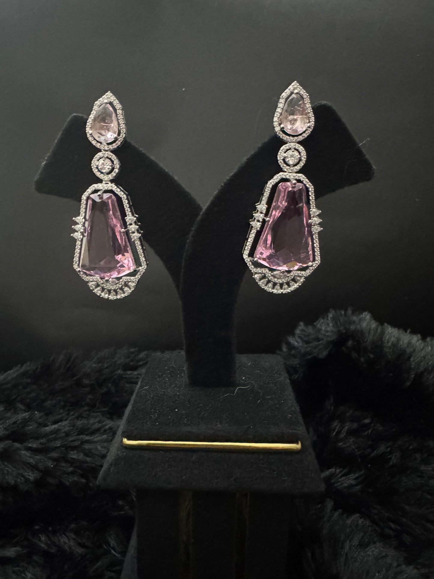 lilac aurora luxe drop earrings