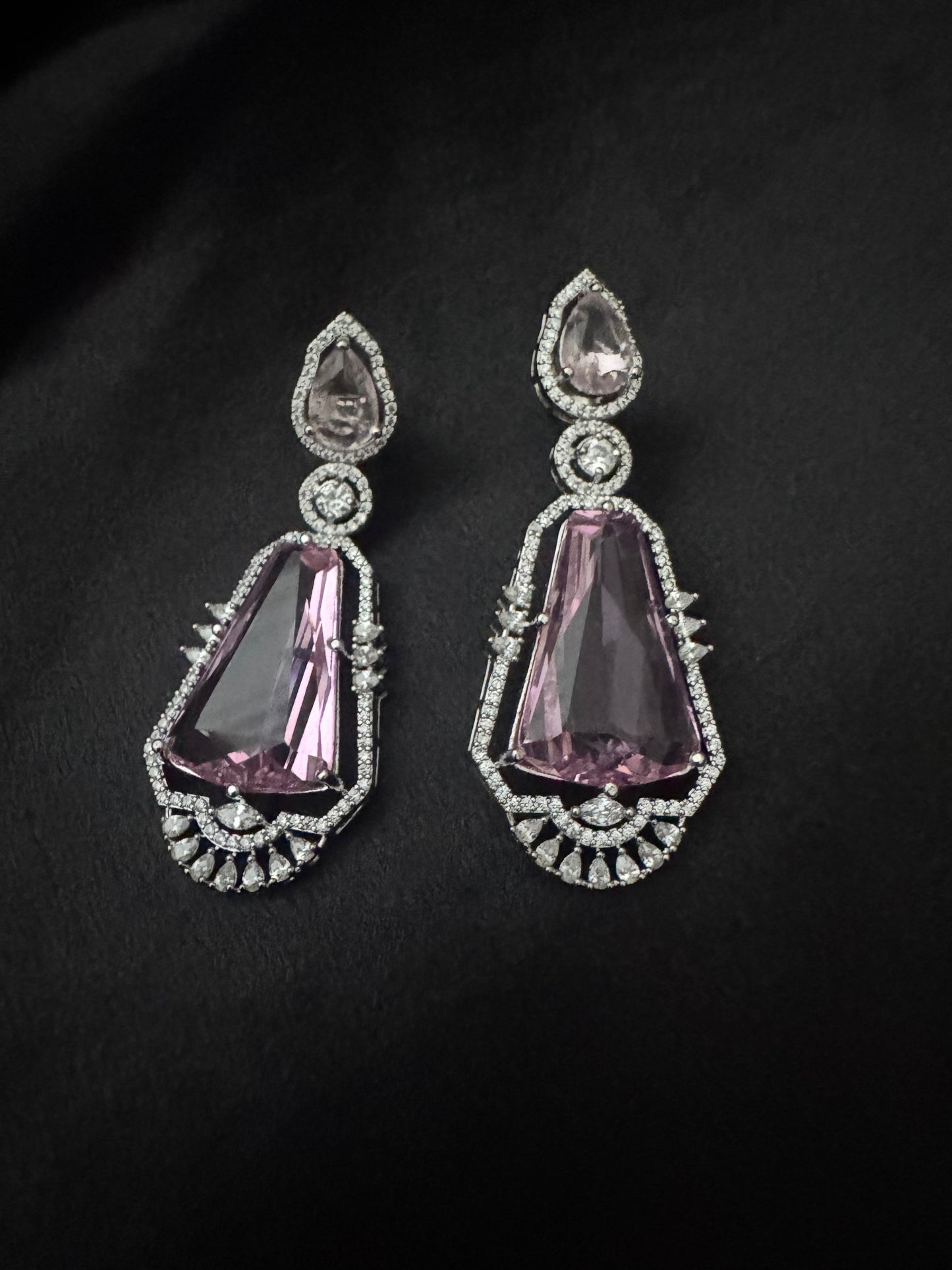 lilac aurora luxe drop earrings