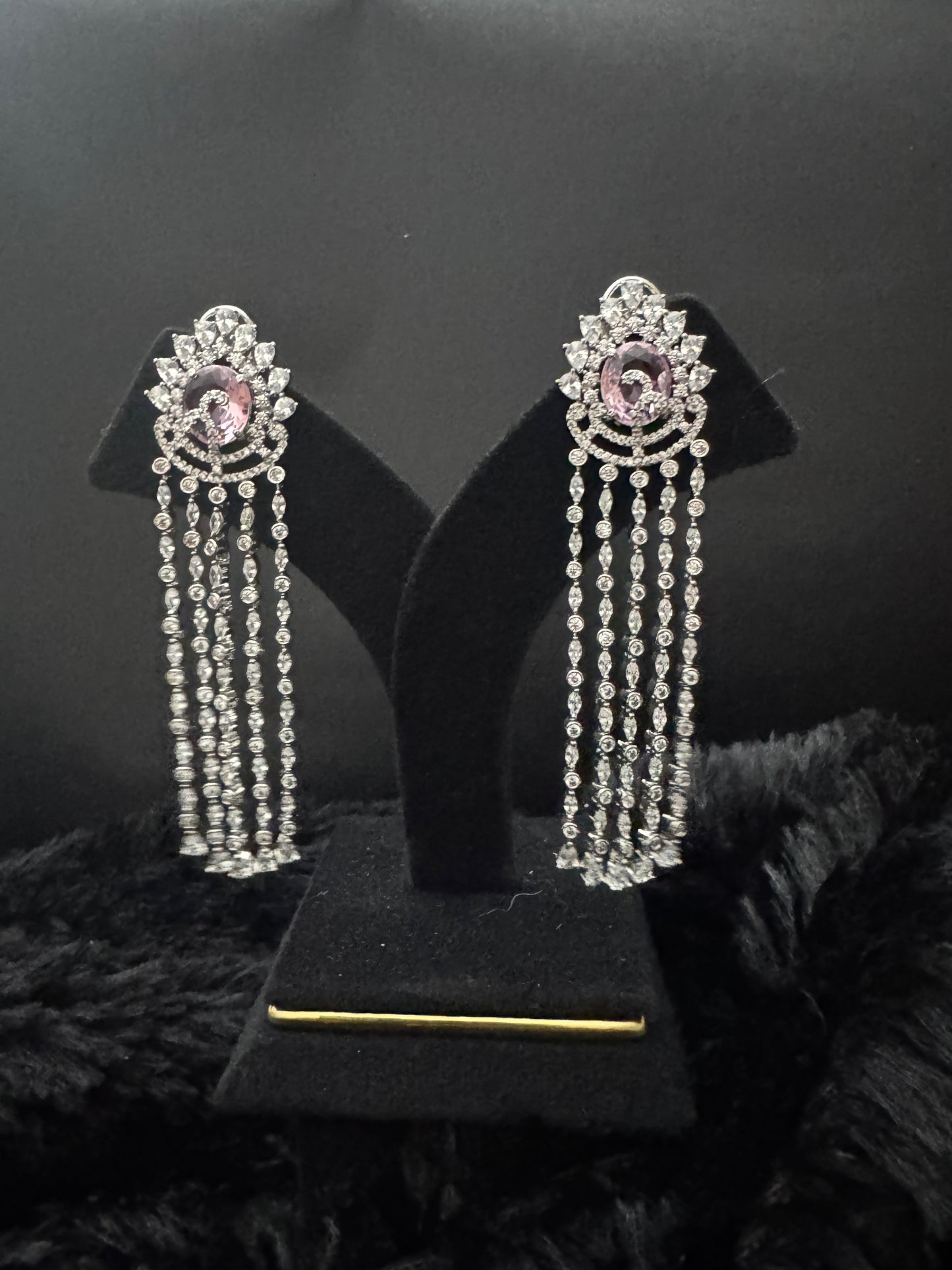 lavender mirage waterfall earrings