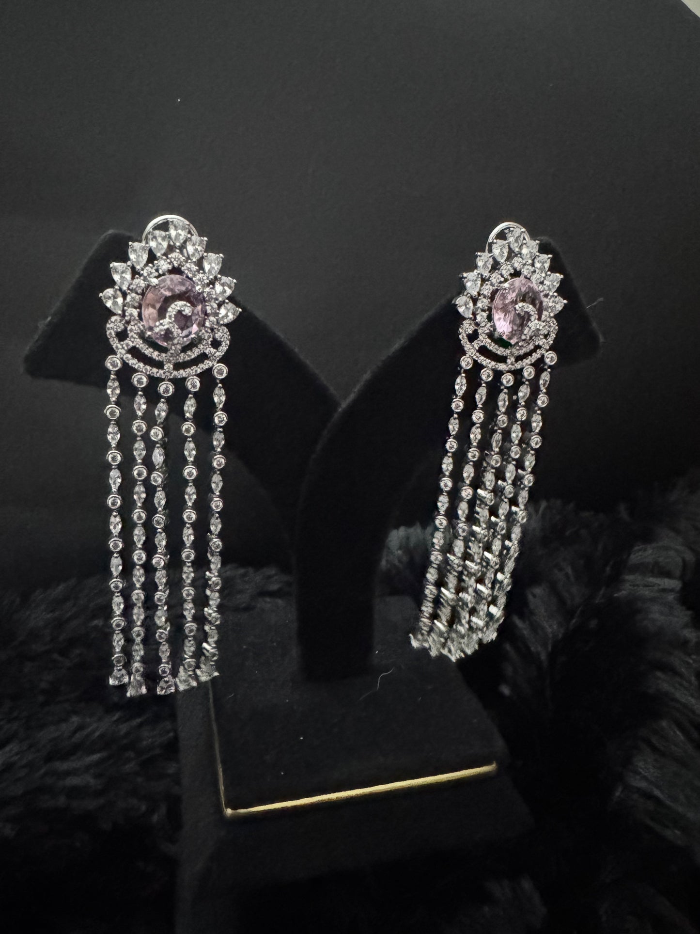 lavender mirage waterfall earrings