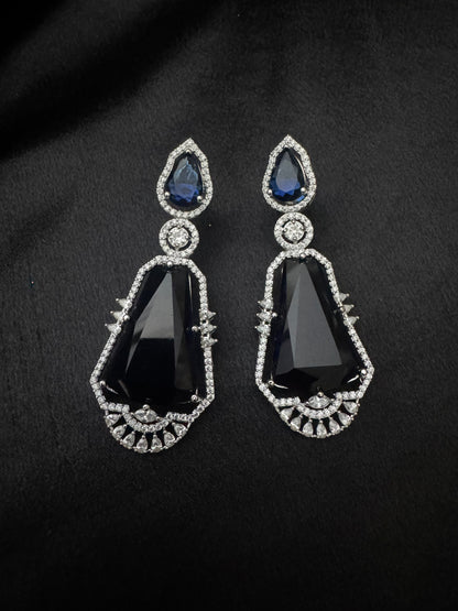 Midnight Sapphire Regal Drop Earrings