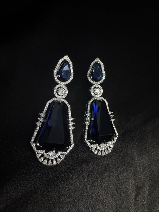 Midnight Sapphire Regal Drop Earrings
