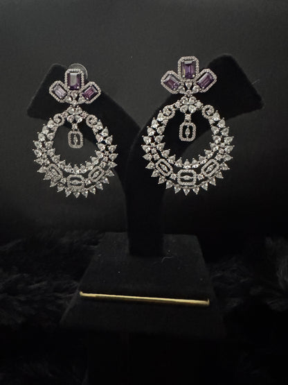 Amethyst Royale Halo Earrings