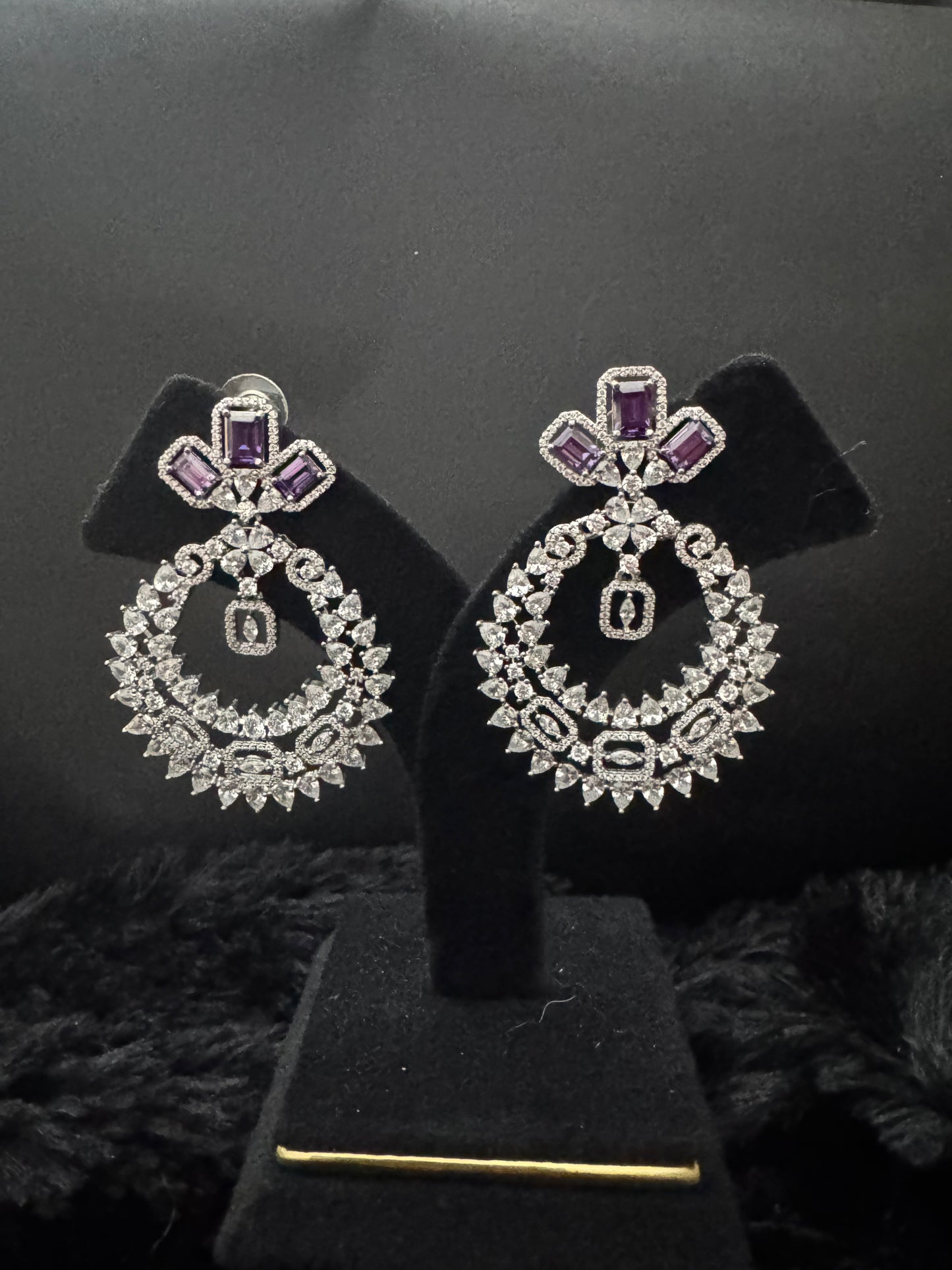 amethyst royale halo earrings