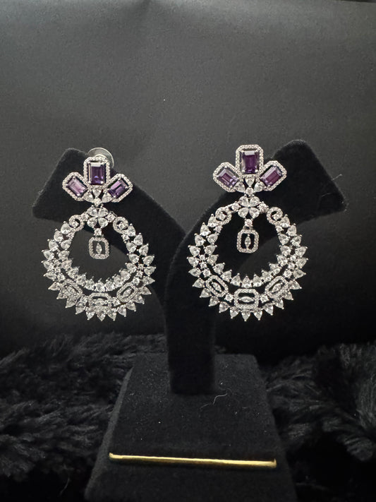 Amethyst Royale Halo Earrings