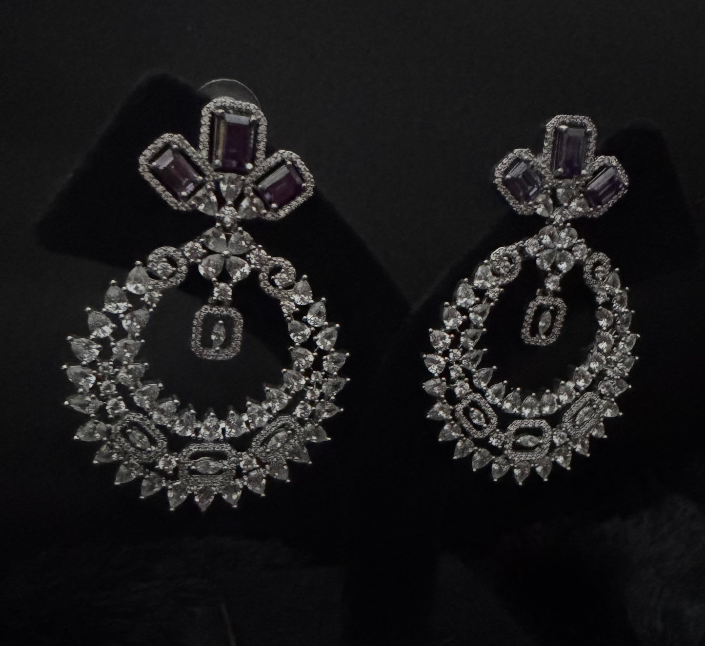 amethyst royale halo earrings