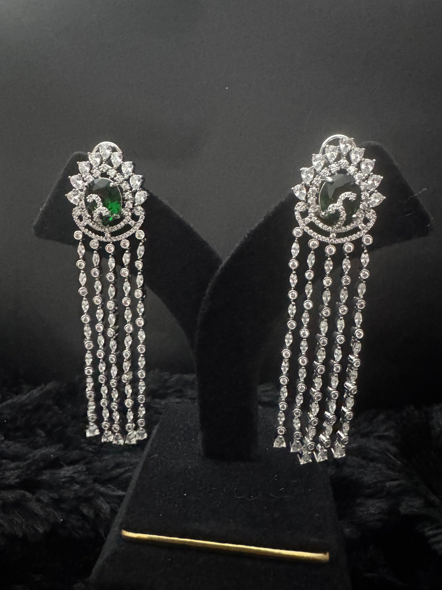 emerald mirage waterfall earrings