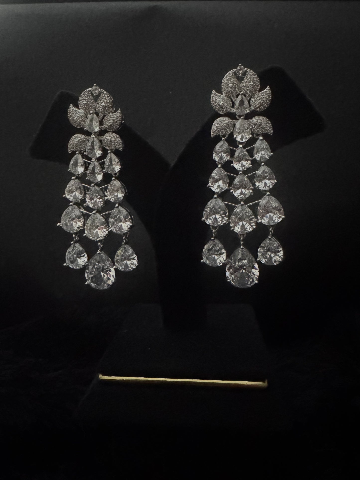 crystal lotus prism chandelier earrings