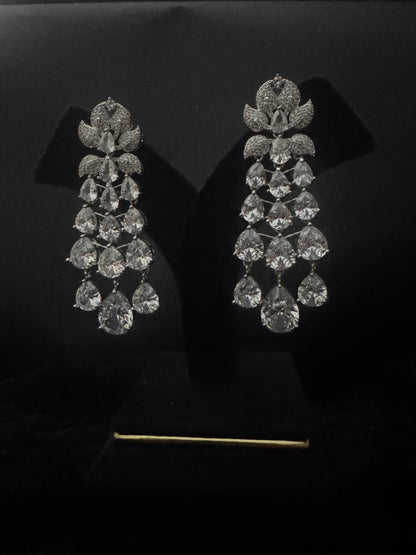 Crystal Lotus Prism Chandelier Earrings