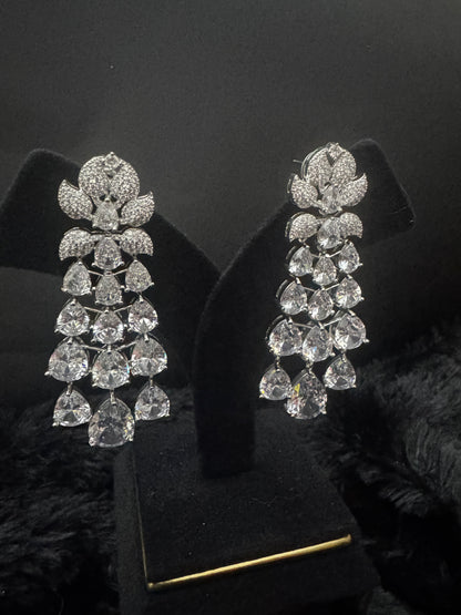 Crystal Lotus Prism Chandelier Earrings