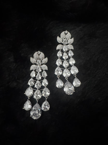 Crystal Lotus Prism Chandelier Earrings