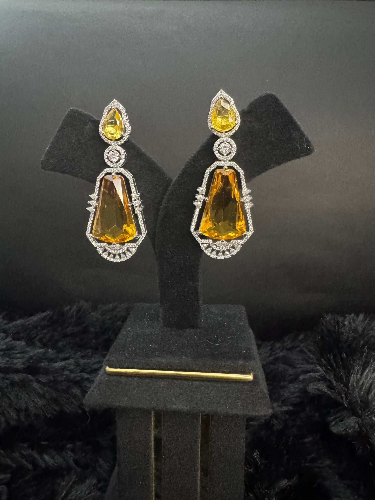 citrine dynasty crystal drop earrings