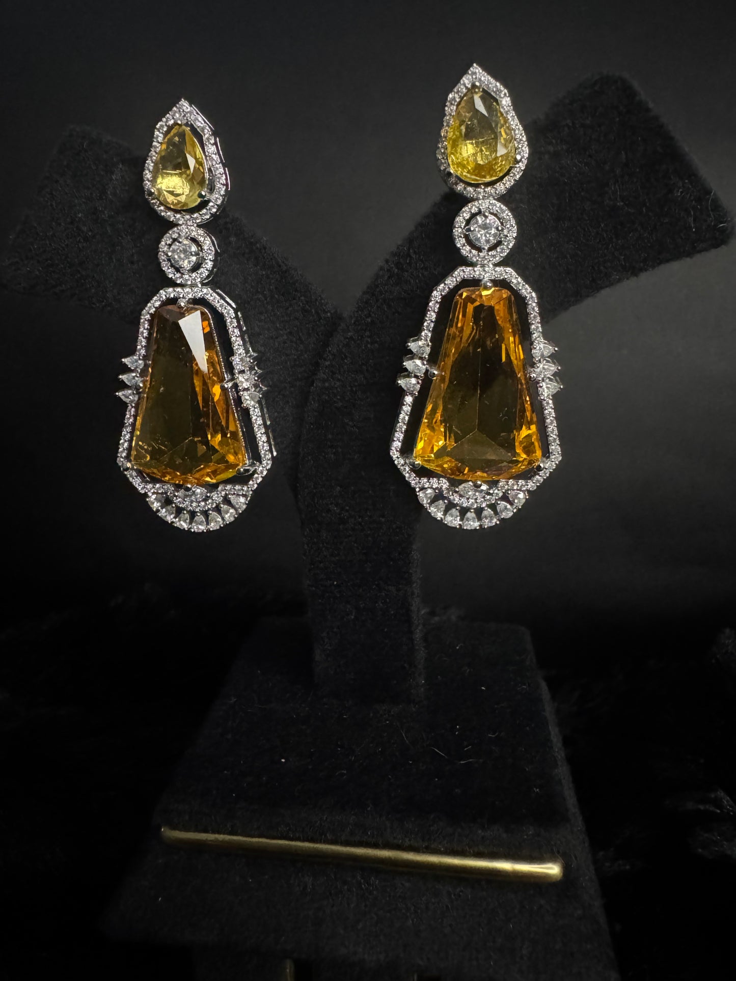 citrine dynasty crystal drop earrings