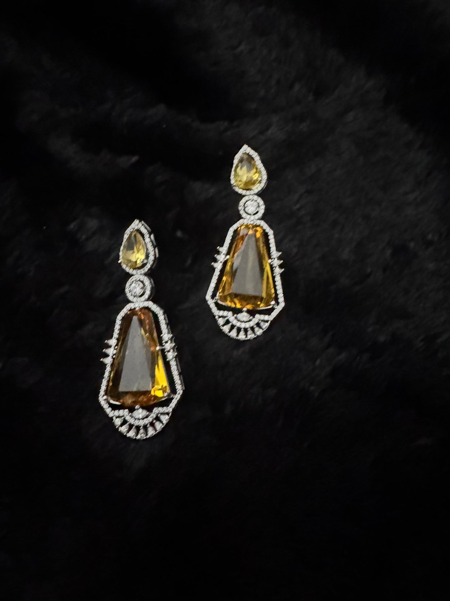 citrine dynasty crystal drop earrings