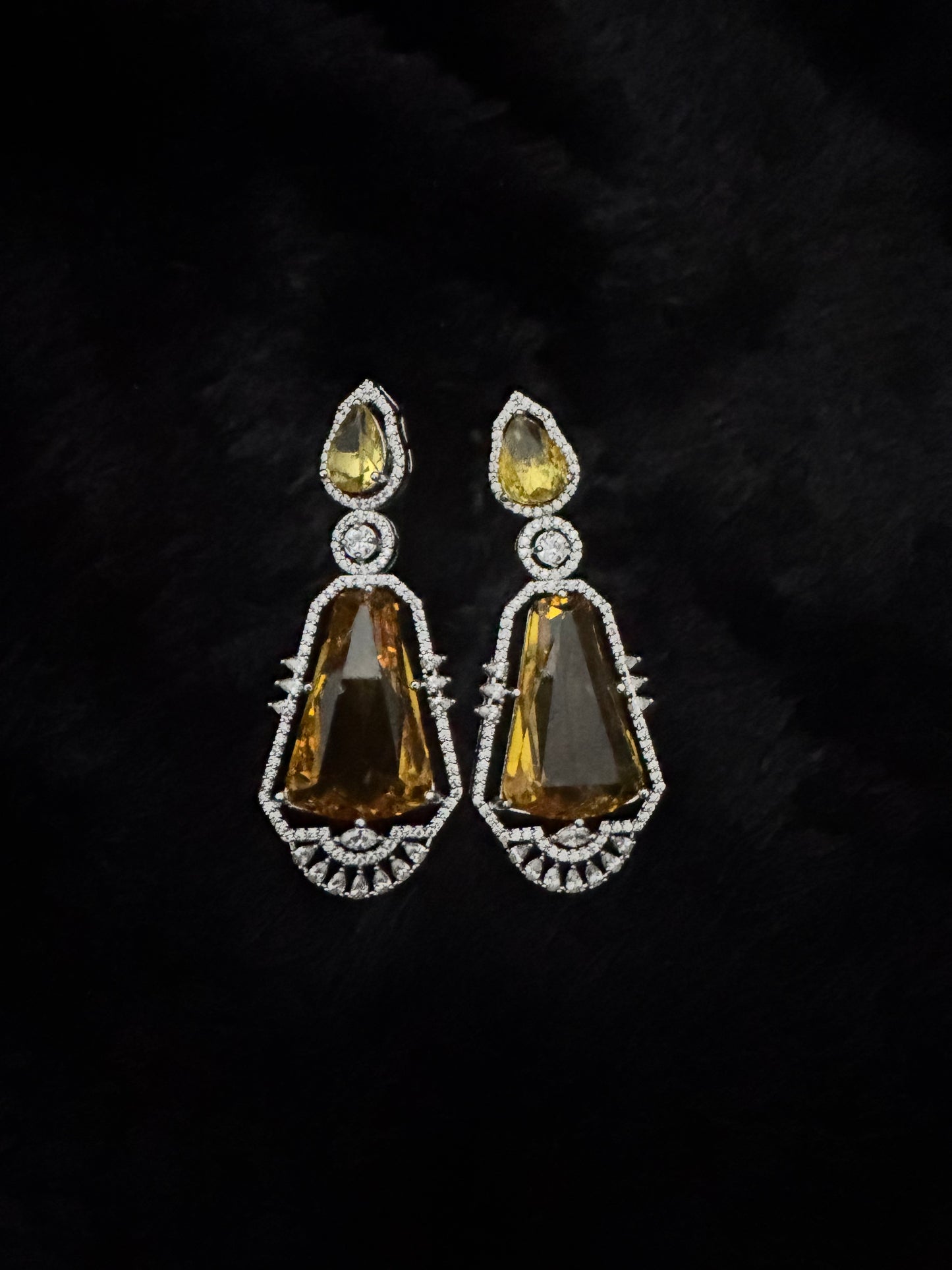 citrine dynasty crystal drop earrings
