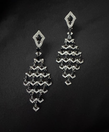 Noir Luxe Cascade Chandelier Earrings