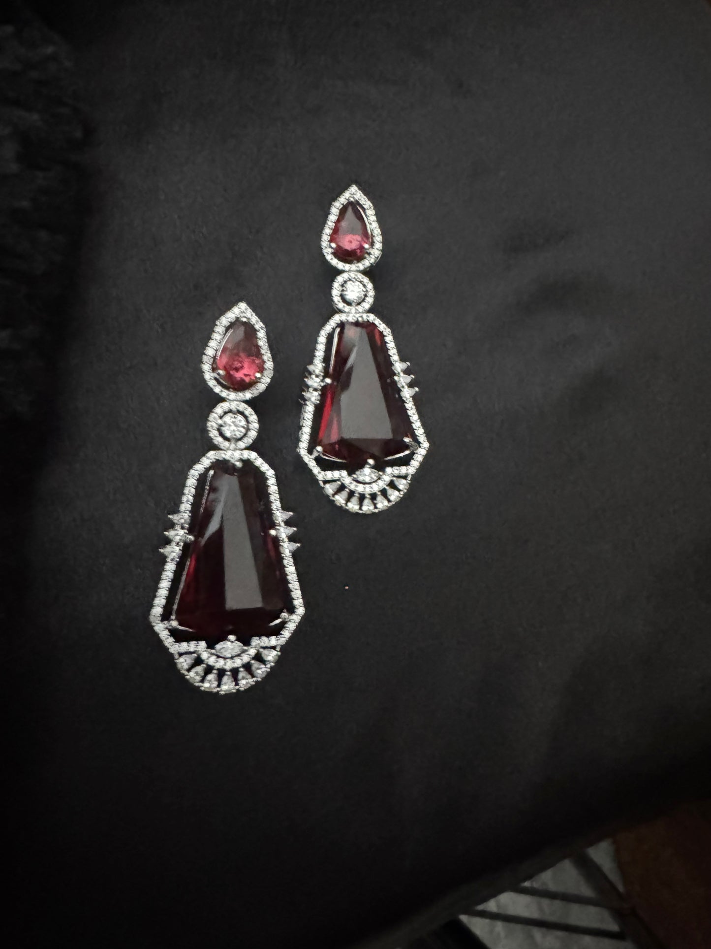 rouge dynasty crystal drop earrings