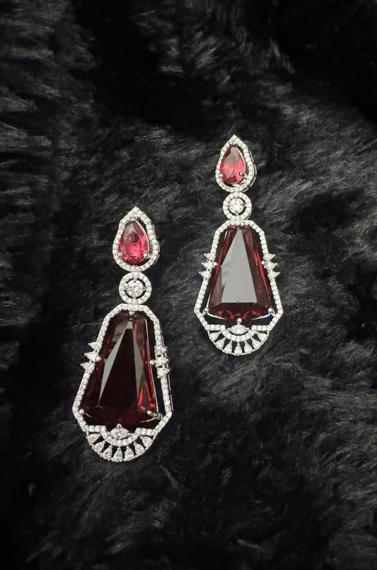 Rouge Dynasty Crystal Drop Earrings