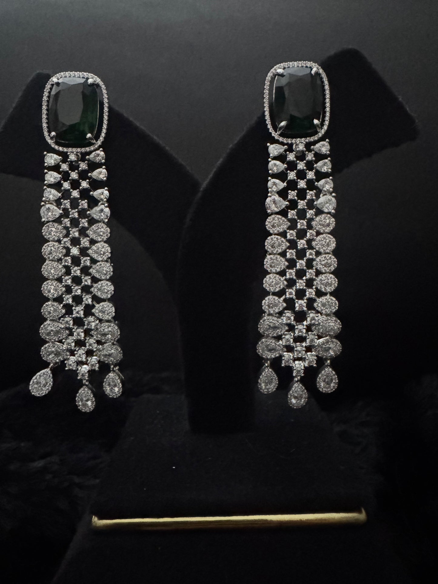emerald starlight cascade earrings