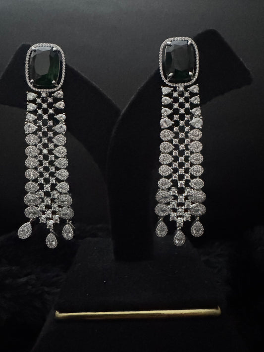 Emerald Starlight Cascade Earrings